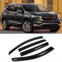 Original Side Window Vent Wind Deflector fit for 2018-2021 Buick Enclave,4pcs Outside Mount Tape-On Nice Sun Rain Guards Set,Dark Smoke Tint Window Visor 94828