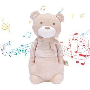 COTTONEBEBE Baby Toys, Stuffed Animal Toy with Lullaby Music for Infant Babies 0 3 6 12 to 36 Months Boy & Girl,Ideal Gift for Newborn (Mr.Bear, Cotton)