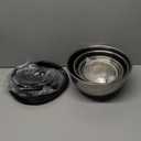 P&P CHEF Mixing Bowls with Airtight Lids Set of 5, 10-Piece Stainless Steel Mixing Nesting Bowl, Metal Bowl with Lid for Kitchen Prepping & Storing, Size 4.6, 3, 1.5, 1, 0.7 QT, Black