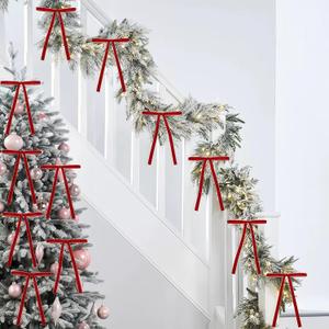 Velvet Ribbon Bows for Christmas Tree - 30 PCS 5x7 Inch - Velvet Bows Ornaments for Christmas Trees Decorations Gifts Party Door Garland Wreath Decor - Red