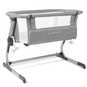 Baby Delight Beside Me Dreamer Bassinet | Bedside Sleeper | 6-Position Height Adjustment | Charcoal Tweed (Grey)