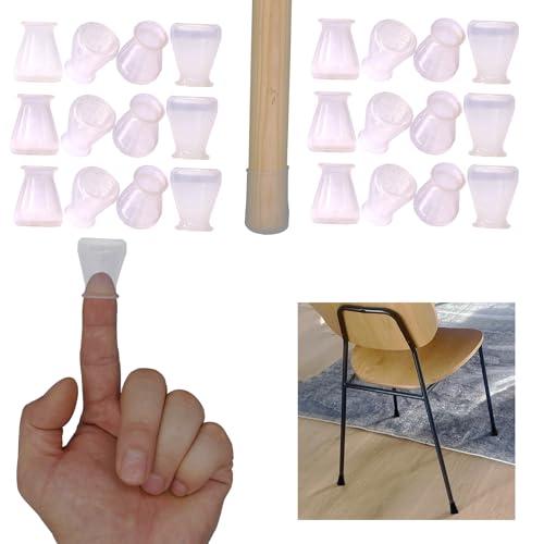 Simpracon Non Slip Silicone Chair Leg Floor Protectors No Felt Extra Small Chair Leg Caps Bottom Anti Slip Small Furniture Feet Covers for Hardwood Floors Prevent Scratches No Noise,24 PCS