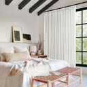 Extra Wide 100 Inch Wide Ivory White Pinch Pleated Linen Curtains 84 Inches Long for Patio Sliding Glass Door 100 Inch Width Pleated Drapes with Hooks Rings 100x84 Curtain for Living Room 1 Panel