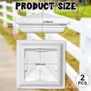 Sasylvia 2 Pcs 4 x 4 Inch Vinyl Fence Post Caps (Actual 4x4), White PVC England Style Cap Top Pyramid Square Waterproof UV Resistant Decorative Vinyl Fence Post Caps