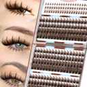 Brown Lash Clusters With Spikes Bottom Eyelash Clusters Wispy Cluster Eyelash Extensions Brown Manga Lash Clusters Fluff Individual Lashes 12-18MM 264Pcs by Zegaine