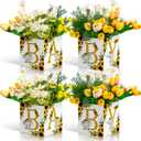 4 Pcs Baby Shower Sunflower Boxes Centerpiece Decoration Baby Flower Elephant Party Boxes Yellow Floral Table Display Gender Reveal Table Display Birthday Party Decors