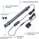 hygger 24/7 Mode Submersible Aquarium LED Light, Full Spectrum Hidden Fish Tank Light with 3 Rows Beads 7 Colors Auto On Off Sunrise-Daylight-Moonlight, Adjustable Timer Brightness 8W