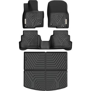 YITAMOTOR Floor Mats & Cargo Liner Fit for Mazda CX-5 2017-2025, TPE All Weather Custom Fit Floor Liners for Mazda CX5, 1st & 2nd Row and Trunk Liner Car Mats Set Accessories, Black