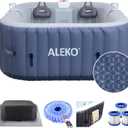 ALEKO Lucca 4-Person Inflatable Jetted Hot Tub | 120 Soothing Bubble Jets | Energy Efficient Cover | LED Lights with 7 Lights | 360-Degree Bubble Massage | 158 Gallon Water Capacity