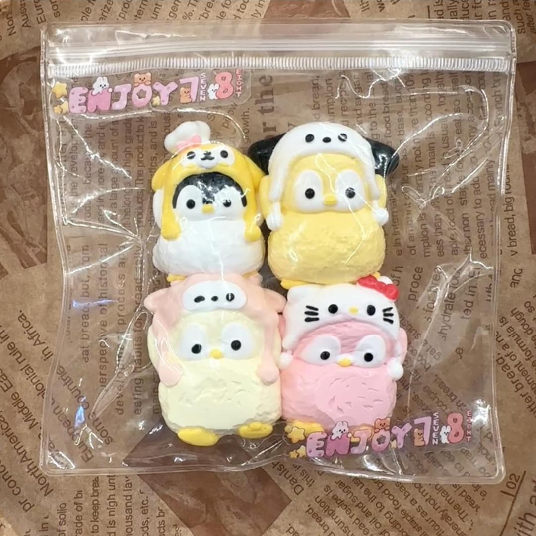 4PC taba Squishy Penguin,taba Squishy Sticky,Cute Animals Taba Squishy Toys ,Teens, and Adults