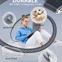 USB C to Magnetic 3 Charger Cable for MacBook Air 13.6 15 inch MacBook Pro 14 16 M5 M4 M3 M2 M1 2026 2025 2024 2023 2022 2021, Braided Cord & LED, Powerful Magnetic, Original Quality, 10ft Midnight