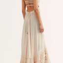 R.Vivimos Womens Summer Boho Sexy Backless Long Dresses (Medium, Beige)
