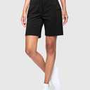 Women's 7" Athletic Hiking Long Shorts with Pockets High Waisted Black, 3XL (XXXL)