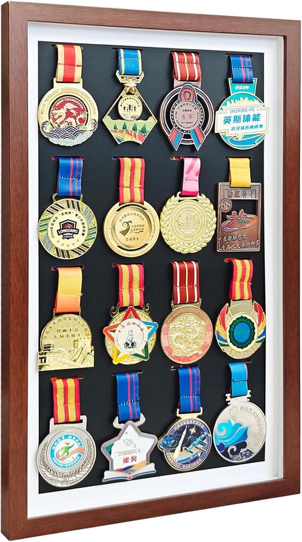 Sports Medal Display Case, Holds 16 Sports Medals