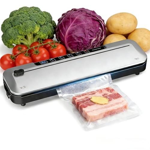 60KPa Vacuum Sealer,6-in-1 Dry Moist Food Modes Digital Timer