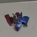 3D Printed Articulated Parrot Figure with Movable Wings, Flexible Joint Bird Desk Fidget Toy, Colorful Collectible Home & Office Decor Gift (Iridescent Ocean Blue & Purple)