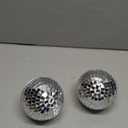 Disco Ball 4" Inch 2-Pack,Silver Hanging Ball with Attached String for Ring,Reflects Light,Fun Party Home Bands Decorations,Party Favor.