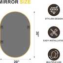 Oval Bathroom Mirror for Wall, 2 Pack 24"x36" Bathroom Vanity Mirror for Over Sink, Bedroom, Living Room, Entryway, Metal Frame & HD Shatterproof Glass, Wall Mounted Horizontally or Vertically(Gold)