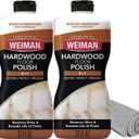 Weiman Wood Floor Polish and Restorer 32 Oz 3PC Bundle - High-Traffic Hardwood Floor, Natural Shine, Removes Scratches, Leaves Protective Layer