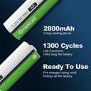 AA Rechargeable Batteries 2800 mAh High Capacity 1300 Cycle,1.2V NiMH Low Self Discharge AA Battery,16 Pack
