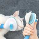 Grey cat Grooming Device, Hair Removal, Suspended Hair Cleaner, one Click Hair Removal Dog Comb Needle Comb (