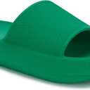 Joomra Pillow Slippers for Women and Men Non Slip Quick Drying Shower Slides Bathroom Sandals | Ultra Cushion | Thick Sole (7.5-8.5 Women/6-7 Men, Green)