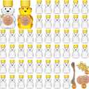 50 Pack Plastic Honey Bear Bottles Jars, 2 oz Honey Bear Cup with Lids Mini Bear Shape Empty Honey Bear Bottle Honey Containers Bulk Jam Juice Candy for Wedding Gifts Baby Shower Favors