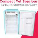 FRIGIDAIRE EFR372-BLUE 3.2 Cu Ft Blue Retro Compact Rounded Corner Premium Mini Fridge, 18.5 x 20 x 31.5 inches