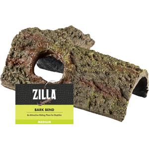 Zilla Pet Reptile Bark Bends Terrarium Decor, Medium,Brown (Medium, 4"L x 8"W x 3.5"H)