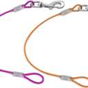 2 Packs Chew-Proof Dog Leash Extension, Tangle Free Short Lead Extender for Training Walking, Durable Cable Extender Suitable for All Breeds Dogs (Orange+ Purple, 24 inch/60cm)