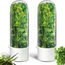 Rkssws Herb Saver, Herb Keeper for Refrigerator, Cilantro Container for Fridge, Fresh Herbs Lettuce Vegetable Preservation Bottle Keeper Parsley Mint Refrigerator Storage for Fresh for 23 Weeks