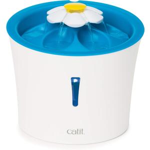 Catit LED Flower Fountain with Triple Action Filter, Cat Drinking Water Fountain, 3 L (9.0 x 8.3 x 7.7 Inches)