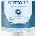 Cielvita C1750 4 oz Media Pool Filter Cartridge Replacement for Hayward C1750, C17502, C17502S, Replaces Hayward CX1750RE, Pleatco PA175, Unicel C-8417, FC-1294, NSF/ANSI 50 Certified, 175 sq.ft