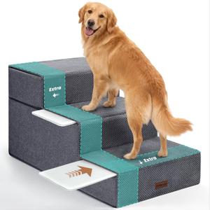 Dog Stairs for Large Dogs 18" H, Extra Wide Pet Steps for Couches & Beds