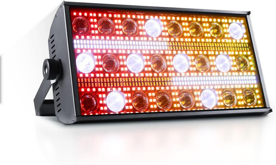 LED Stage Strobe Light Bar 300W RGBW DJ Light 664 Pcs Wash Beam Lighting Sound Activated DMX 512 Uplights for Stage Lighting Bars Party Wedding Show