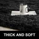 LOCHAS Bedroom Rug 2.6' x 5.3', Black Fluffy Shaggy Area Rug for Bedroom Bedside, Soft Oval Throw Rugs Carpet for Kids Girls Nursery Living Room Home Decor