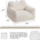 HUGHEAVEN Big Bean Bag Chair for Adults, Giant Oversized Bean Bag Couch, Comfy Reading Chair with Armrests, Soft Cozy Chair for Bedroom, Lounge Sofa for Gaming, Napping & Relaxing, Beige