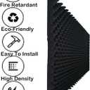 Egg Crate Foam soundproof wall panels,Sound Absorbing for Studio,48''X24''X2'' inch Acoustic Panels, high-Density Fireproof sound proof panels for walls (4P Black)