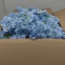 KISLOHUM 80pcs Blue Hydrangea Artificial Flowers Silk Heads with Stems and Vines for DIY Wedding Centerpiece Baby Shower Home Party Decor