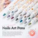 12 Color 3D Nail Art Pens Set