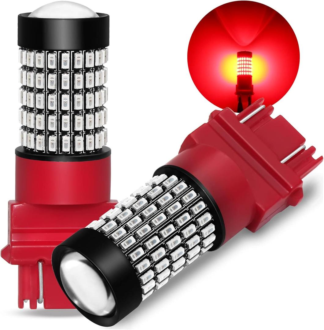 PHINLION 3156 3157 LED Red Brake Light Bulbs Super Bright 2800 Lumens 3014 103-SMD 3057 3457 4057 4157 LED Turn Signal Blinker Tail Stop Lights