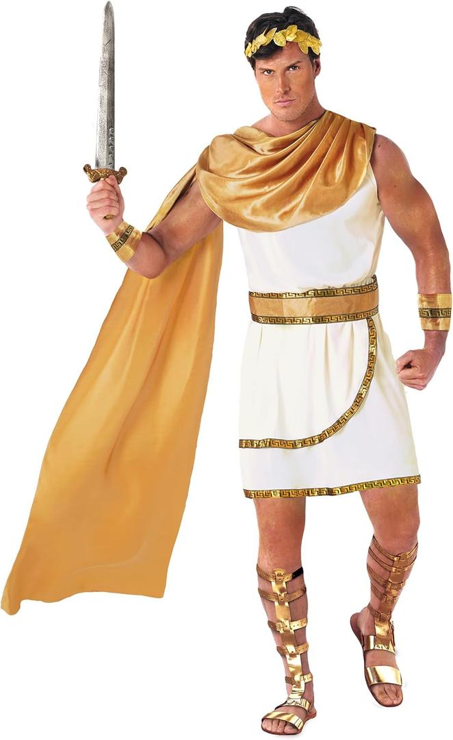 Morph Greek God Costume - Toga Roman Zeus Costume - Men's Greek Toga (X-Large)