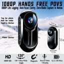 Upgraded 1080P Mini Body Cameras with Audio and Video Recording, POV Camera, Thumb Size Sport Action Camera, Hand Free Camcorder for Cycling,Travel,Pet,Vlogging (Jet Gray)