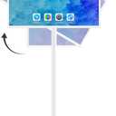 32 Inch Portable TV on Wheels, MWE 2K Smart Touch Screen Rolling TV LCD Display with Wires plugged in use, Android OS, Type-C, USB, HDMI Port, Support Wireless Mouse Keyboard (White)