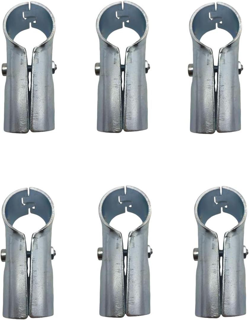 6 Pcs T Clamps Pipe Connector Metal Fittings,Structural Pipe Connector Joint,Fit OD 1-1/4 inch (32 mm) Carbon Steel End Rail Tee Clamps,Chain Link Fence,Bolts and Nuts Included