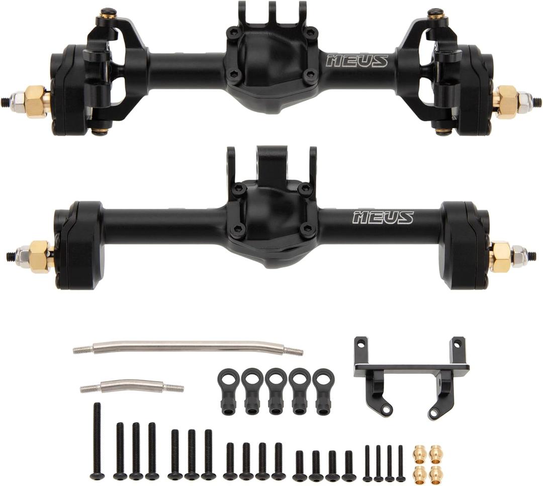 MEUS Racing +4mm TRX4M Portal Axles with Lay Down Servo Mount for Traxxas 1/18 TRX4M RC Crawler
