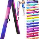 8FT Folding Balance Beam -Gymnastics Floor Beam -Gymnastics Equipment for Kids,Wood core- Anti-Slip Bottom and Carrying Bag for Home (Magic Star-Purple)