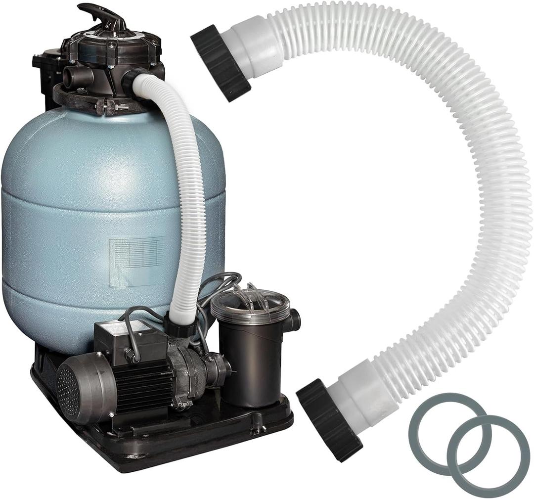 24inch 1 1/2" Pool Sand Filter Pump Hose For Above Ground Pool 2ft 1.6 Inch Eva Pool Sand Pump Replacement Hose For Saltwater Systems And Sand Filters (White)