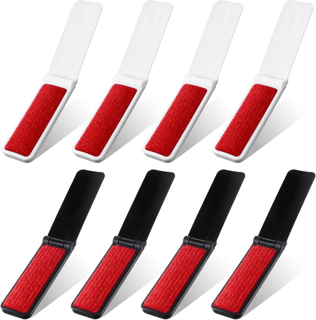 8 Pcs Travel Lint Brush, Portable Compact Foldable Lint Brush Reusable Mini Lints Remover for Clothes Furniture Pet Hair, Lightweight Lints Cleaner Brushes Tool for Travel Home Car Use