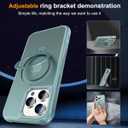 Hocase for iPhone 16 Pro Max Case, with Magnetic Ring Stand [Compatible with MagSafe] [Military Grade Protection] Slim Shockproof Translucent Protective Phone Case - Teal